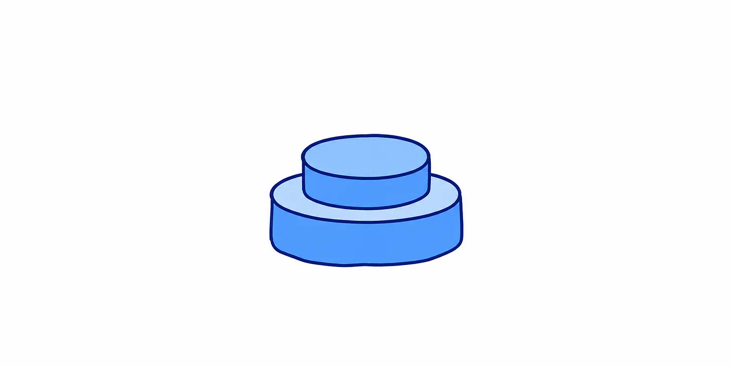 eesier's blue button — two stacked blue discs forming a press button